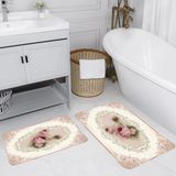 Rovigo Home Dijital Baskılı 2'li Banyo Paspas Takımı RVG5051 - Pembe - 60x50
