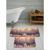 Rovigo Home Dijital Baskılı 2'li Banyo Paspas Takımı RVG5052 - Gri - 60x50