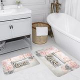 Rovigo Home Dijital Baskılı 2'li Banyo Paspas Takımı RVG5056 - Pembe - 60x50