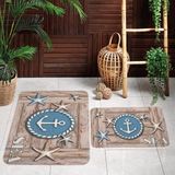Rovigo Home Dijital Baskılı 2'li Banyo Paspas Takımı RVG5058 - Mavi - 60x50