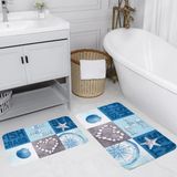 Rovigo Home Dijital Baskılı 2'li Banyo Paspas Takımı RVG5059 - Mavi - 60x50