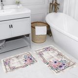 Rovigo Home Dijital Baskılı 2'li Banyo Paspas Takımı RVG5066 - Pembe - 60x50