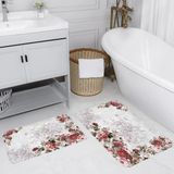 Rovigo Home Dijital Baskılı 2'li Banyo Paspas Takımı RVG5068 - Kırmızı - 60x50