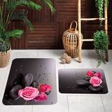 Rovigo Home Dijital Baskılı 2'li Banyo Paspas Takımı RVG5072 - Gri - 60x50
