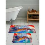 Rovigo Home Dijital Baskılı 2'li Banyo Paspas Takımı RVG5076 - Kırmızı - 60x50