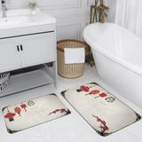 Rovigo Home Dijital Baskılı 2'li Banyo Paspas Takımı RVG5081 - Bej - 60x50