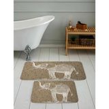 Rovigo Home Dijital Baskılı 2'li Banyo Paspas Takımı RVG5082 - Bej - 60x50