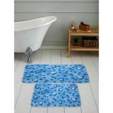 Rovigo Home Dijital Baskılı 2'li Banyo Paspas Takımı RVG5087 - Mavi - 60x50