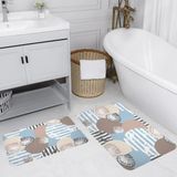 Rovigo Home Dijital Baskılı 2'li Banyo Paspas Takımı RVG5088 - Mavi - 60x50