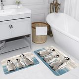 Rovigo Home Dijital Baskılı 2'li Banyo Paspas Takımı RVG5090 - Mavi - 60x50