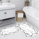 Rovigo Home Dijital Baskılı 2'li Banyo Paspas Takımı RVG5093 - Beyaz - 60x50