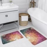 Rovigo Home Dijital Baskılı 2'li Banyo Paspas Takımı RVG5096 - Pembe - 60x50