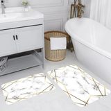 Rovigo Home Dijital Baskılı 2'li Banyo Paspas Takımı RVG5097 - Beyaz - 60x50
