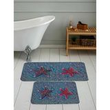 Rovigo Home Dijital Baskılı 2'li Banyo Paspas Takımı RVG5101 - Mavi - 60x50