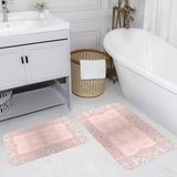 Rovigo Home Dijital Baskılı 2'li Banyo Paspas Takımı RVG5104 - Pembe - 60x50