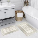 Rovigo Home Dijital Baskılı 2'li Banyo Paspas Takımı RVG5105 - Bej - 60x50