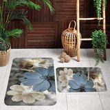 Rovigo Home Dijital Baskılı 2'li Banyo Paspas Takımı RVG5108 - Mavi - 60x50