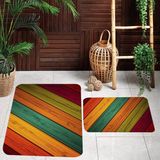 Rovigo Home Dijital Baskılı 2'li Banyo Paspas Takımı RVG5109 - Kırmızı - 60x50