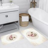 Rovigo Home Dijital Baskılı 2'li Banyo Paspas Takımı RVG5112 - Bej - 60x50