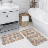 Rovigo Home Dijital Baskılı 2'li Banyo Paspas Takımı RVG5118 - Kahverengi - 60x50