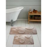 Rovigo Home Dijital Baskılı 2'li Banyo Paspas Takımı RVG5119 - Bej - 60x50