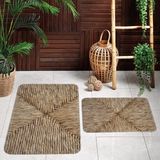 Rovigo Home Dijital Baskılı 2'li Banyo Paspas Takımı RVG5121 - Bej - 60x50
