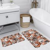 Rovigo Home Dijital Baskılı 2'li Banyo Paspas Takımı RVG5122 - Bej - 60x50