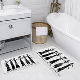 Rovigo Home Dijital Baskılı 2'li Banyo Paspas Takımı RVG5123 - Siyah - 60x50