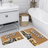 Rovigo Home Dijital Baskılı 2'li Banyo Paspas Takımı RVG5124 - Bej - 60x50