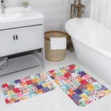 Rovigo Home Dijital Baskılı 2'li Banyo Paspas Takımı RVG5125 - Pembe - 60x50