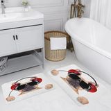 Rovigo Home Dijital Baskılı 2'li Banyo Paspas Takımı RVG5126 - Beyaz - 60x50