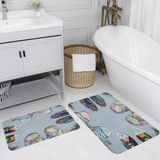 Rovigo Home Dijital Baskılı 2'li Banyo Paspas Takımı RVG5127 - Mavi - 60x50