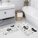 Rovigo Home Dijital Baskılı 2'li Banyo Paspas Takımı RVG5128 - Beyaz - 60x50
