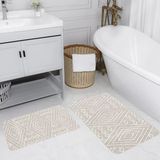 Rovigo Home Dijital Baskılı 2'li Banyo Paspas Takımı RVG5138 - Bej