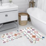 Rovigo Home Dijital Baskılı 2'li Banyo Paspas Takımı RVG5139 - Beyaz