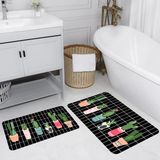 Rovigo Home Dijital Baskılı 2'li Banyo Paspas Takımı RVG5145 - Siyah
