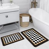 Rovigo Home Dijital Baskılı 2'li Banyo Paspas Takımı RVG5146 - Siyah