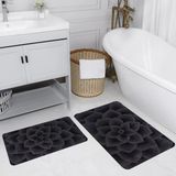 Rovigo Home Dijital Baskılı 2'li Banyo Paspas Takımı RVG5155 - Siyah