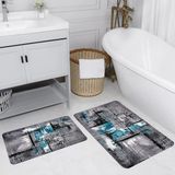 Rovigo Home Dijital Baskılı 2'li Banyo Paspas Takımı RVG5156 - Gri