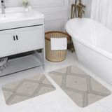 Rovigo Home Dijital Baskılı 2'li Banyo Paspas Takımı RVG5158 - Gri