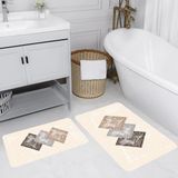 Rovigo Home Dijital Baskılı 2'li Banyo Paspas Takımı RVG5162 - Bej