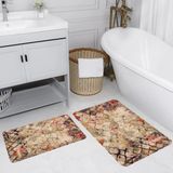 Rovigo Home Dijital Baskılı 2'li Banyo Paspas Takımı RVG5168 - Bej
