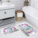 Rovigo Home Dijital Baskılı 2'li Banyo Paspas Takımı RVG5179 - Gri