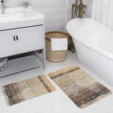 Rovigo Home Dijital Baskılı 2'li Banyo Paspas Takımı RVG5183 - Kahverengi