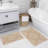 Rovigo Home Dijital Baskılı 2'li Banyo Paspas Takımı RVG5186 - Bej