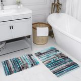 Rovigo Home Dijital Baskılı 2'li Banyo Paspas Takımı RVG5187 - Mavi
