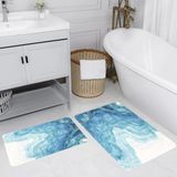 Rovigo Home Dijital Baskılı 2'li Banyo Paspas Takımı RVG5188 - Mavi