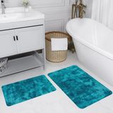 Rovigo Home Dijital Baskılı 2'li Banyo Paspas Takımı RVG5194 - Mavi