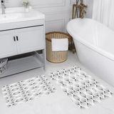 Rovigo Home Dijital Baskılı 2'li Banyo Paspas Takımı RVG5218 - Beyaz