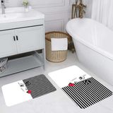 Rovigo Home Dijital Baskılı 2'li Banyo Paspas Takımı RVG5223 - Siyah